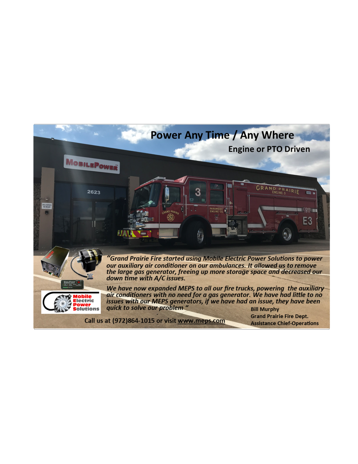GrandPraireTestimonialFinal_firehouse Mobile Electric Power